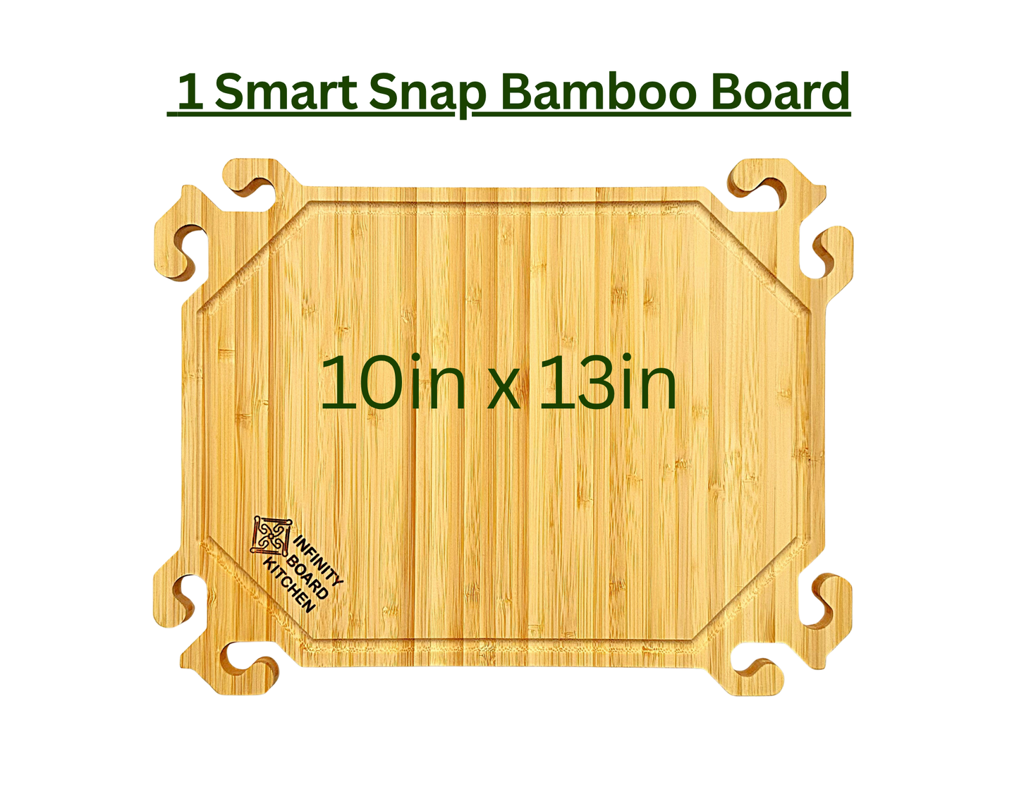 Smart Snap Bamboo Board - 10" x 13" x 0.5"