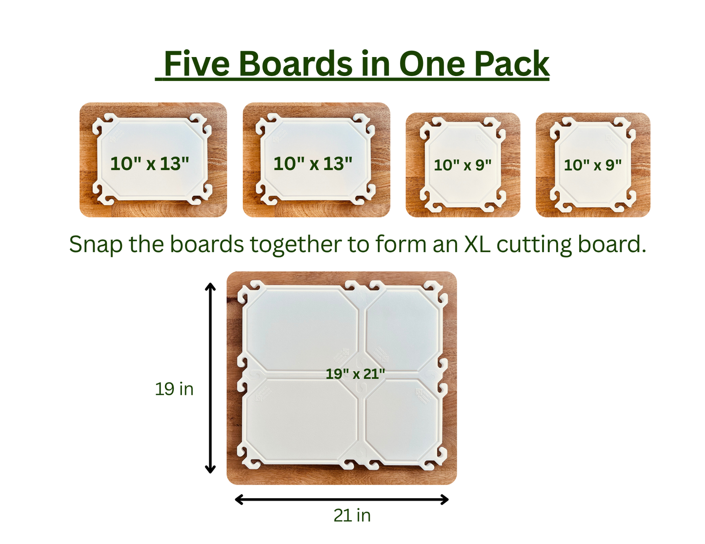 Smart Snap Boards. Plastic Cutting Boards. Set of 4.