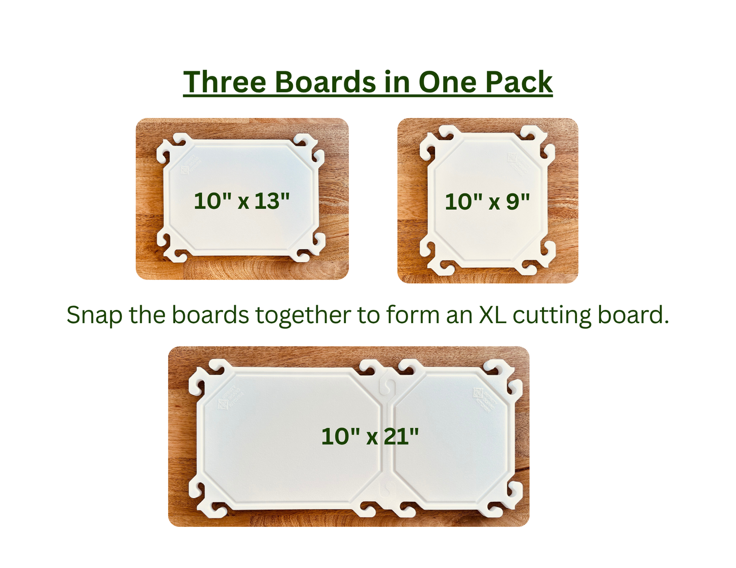Smart Snap Boards – Plastic Cutting Boards. Set of 2.