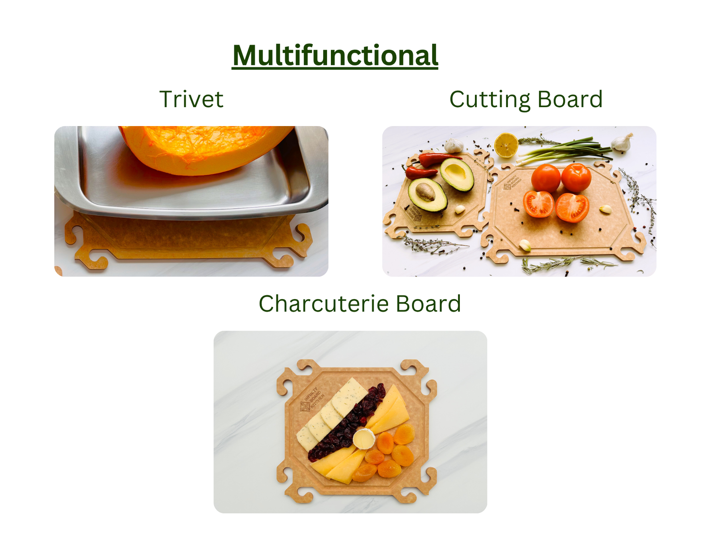 Smart Snap Boards. Recycled Paper Cutting Boards. Set of 4.