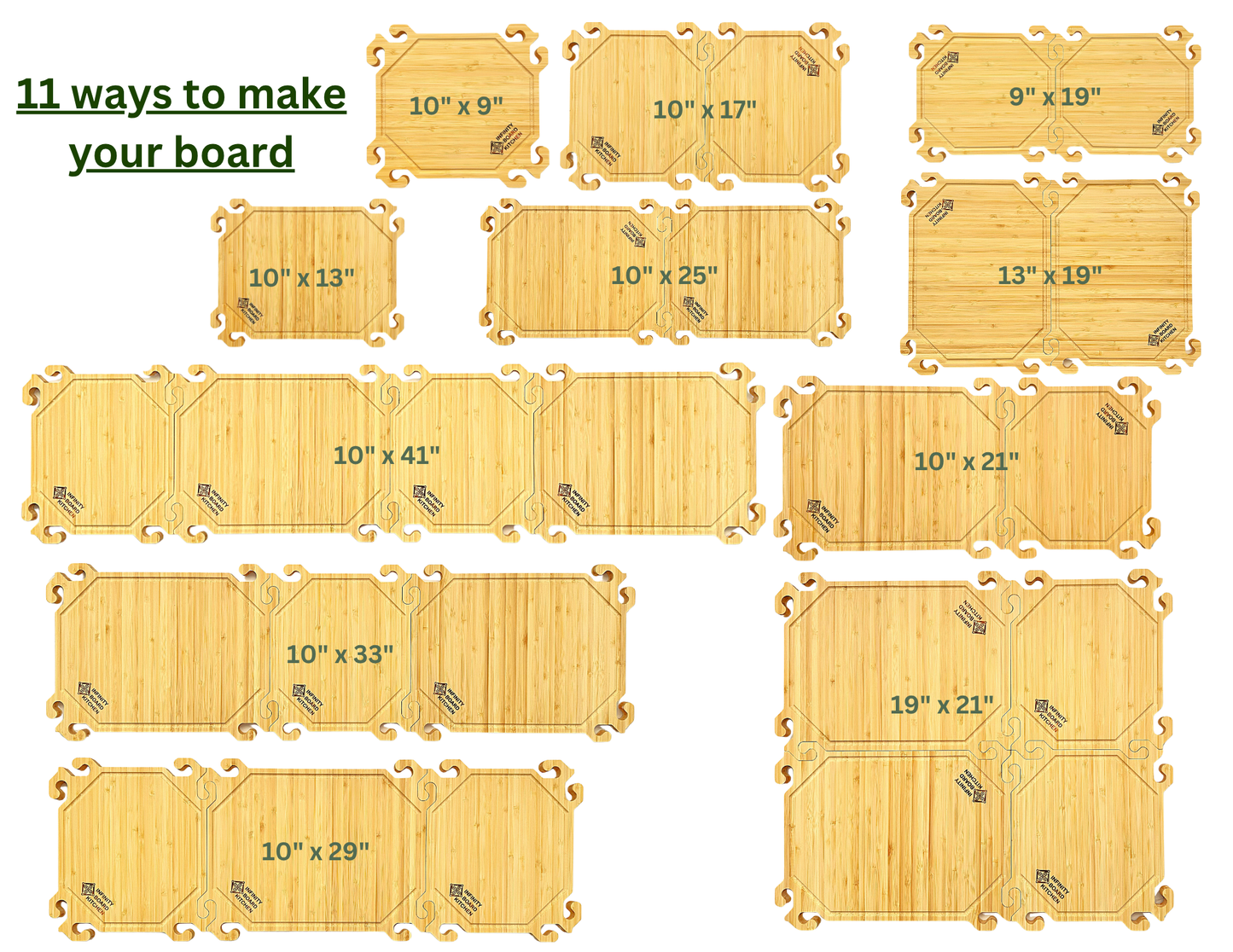 Smart Snap Boards. Bamboo Cutting Boards. Set of 4.