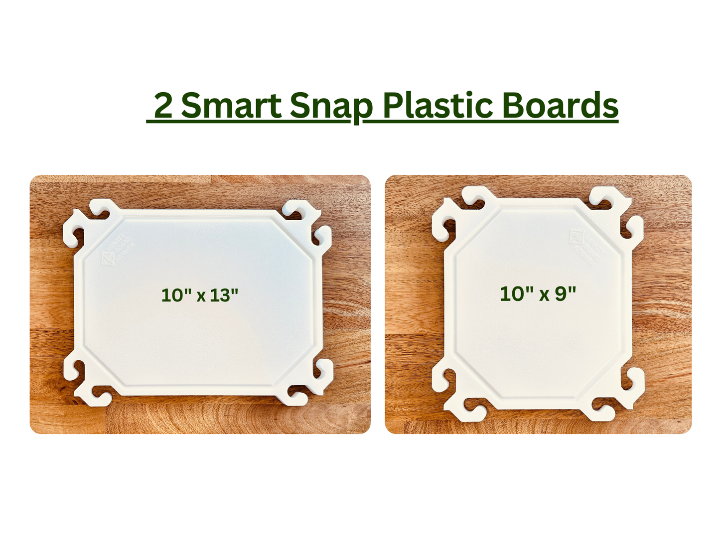 2 Smart Snap Plastic Boards – 10" x 13" x 0.5" and 10" x 9" x0.5"