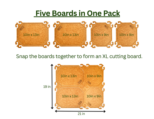 Smart Snap Boards. Recycled Paper Cutting Boards. Set of 4.