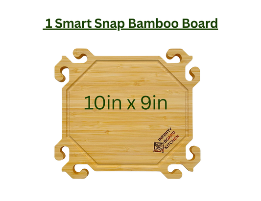 Smart Snap Bamboo Board - 9" x 10" x 0.5"