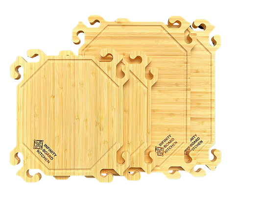 Smart Snap Boards. Bamboo Cutting Boards. Set of 4.
