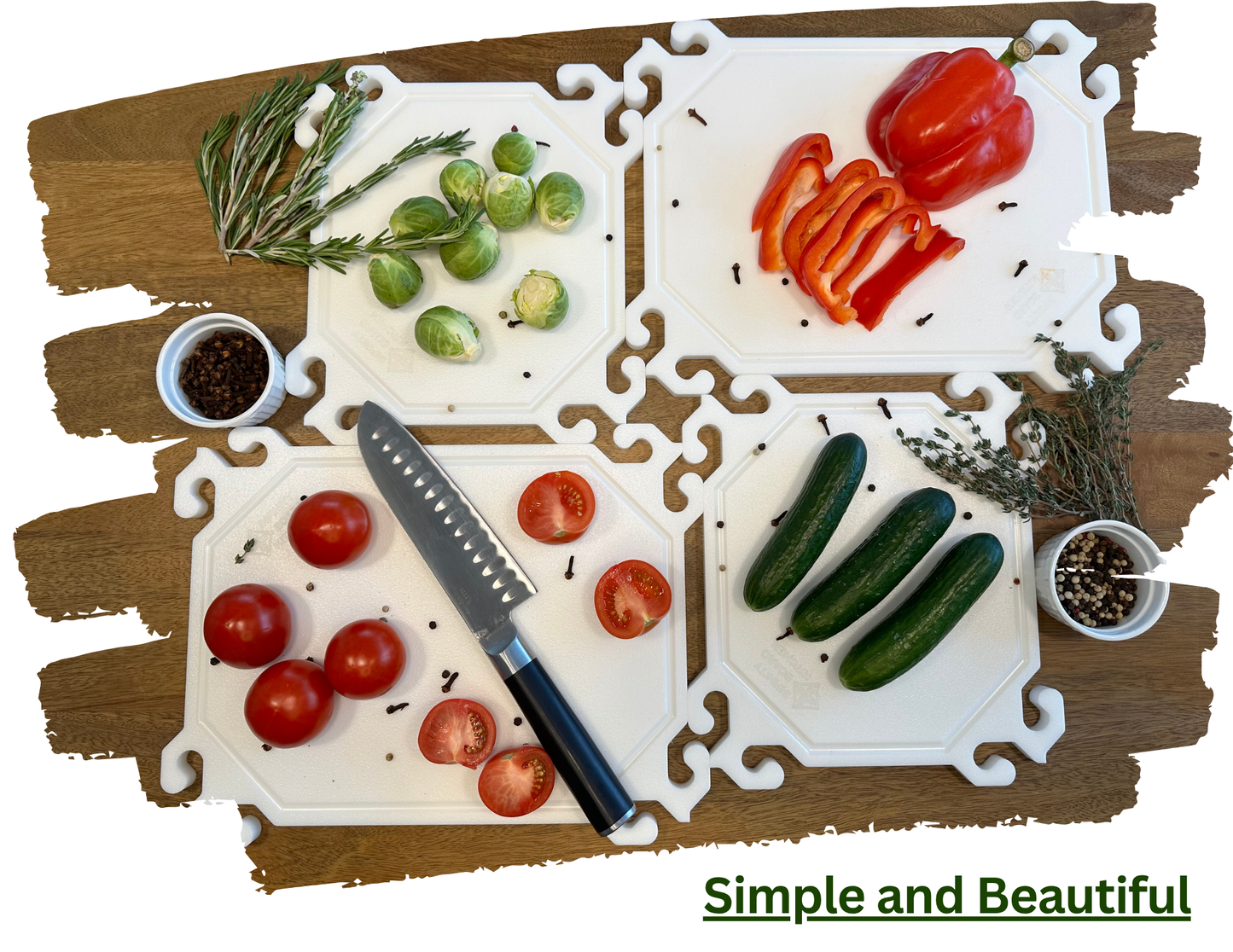 Smart Snap Boards. Plastic Cutting Boards. Set of 4.